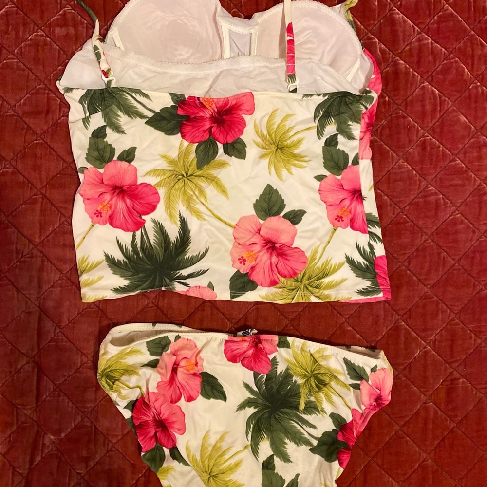 Floral Bikini Set - Pink and Green